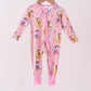 Pink Princess Zipper Bamboo Romper