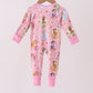 Pink Princess Zipper Bamboo Romper