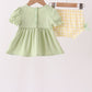 Green Princess Frog Embroidery Ruffle Bloomer Set