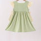 Green Princess Frog Embroidery Ruffle Dress