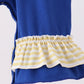 Royal Blue Character Embroidery Ruffle Romper