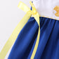 Royal Blue Character Embroidery Ruffle Dress