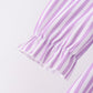 Purple Stripe Frozen Embroidery Ruffle Pants Set