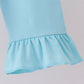 Purple Stripe Frozen Embroidery Ruffle Pants Set