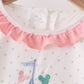 Pink Castle Applique Ruffle Skorts Set