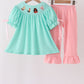 Green Character Smocked Ruffle Pants Set