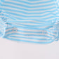 Blue Stripe Princess Embroidery Ruffle Bubble