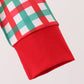 Red Character Embroidery Gingham Romper