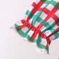 Red Character Embroidery Gingham Ruffle Pants Set