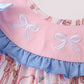 Pink Character Bow Embroidery Dress