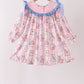 Pink Character Bow Embroidery Dress