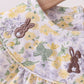 Floral bunny bow embroidery ruffle bubble