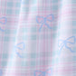 Blue plaid bow floral dress