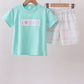 Mint I love Dad plaid shorts set