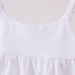 Ivory shell embroidery ruffle shorts set