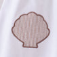 Ivory shell embroidery ruffle shorts set