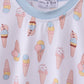 Blue ice cream print bamboo pajama set
