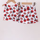 Red active football print skort set