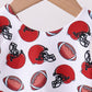 Red active football print skort set