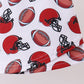 Red active football print skort set