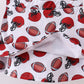 Red active football print skort set