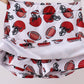 Red active football print skort set