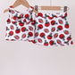 Red active football print skort set