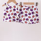 Purple active football print skort set