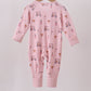 Pink golf cart print bamboo romper