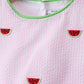 Pink stripe watermelon embroidery seersucker shorts set