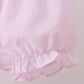 Pink stripe watermelon embroidery seersucker shorts set