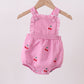 Pink cherry gingham ruffle bubble