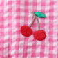 Pink cherry gingham ruffle bubble