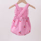 Pink cherry gingham ruffle bubble
