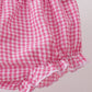 Pink cherry gingham bloomer set
