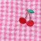 Pink cherry gingham shorts set