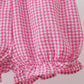 Pink cherry gingham shorts set