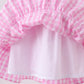 Pink gingham ruffle tiered dress