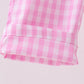 Pink bow gingham jumpsuit