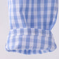 Blue bow gingham jumpsuit