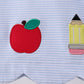 Blue Apple pencil Embroidery Bloomer Set