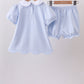 Blue Apple pencil Embroidery Bloomer Set