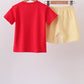 Red School bus Applique Set