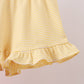 Red School bus Smocked Ruffle Shorts set