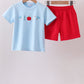 Blue Apple Applique Set