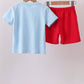 Blue Apple Applique Set
