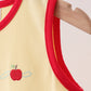 Scalloped Apple Embroidery Bow Dress