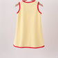 Scalloped Apple Embroidery Bow Dress