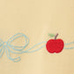 Scalloped Apple Embroidery Bow Dress