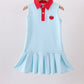 Bow Collar Apple Embroidery Dress